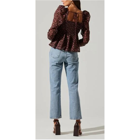 Astr the Label Floral print smocked babydoll top Size XS NWOT - Picture 3 of 6